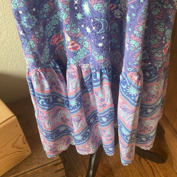 R. Vivimos Floral Paisley Print Flowly Boho V-Neck MIDI Dress Women’s 8/10 - Picture 7 of 15